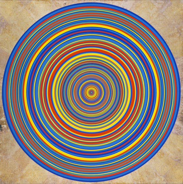 Second Stanford Slutsky optical art artwork with vivid pattern and visual depth