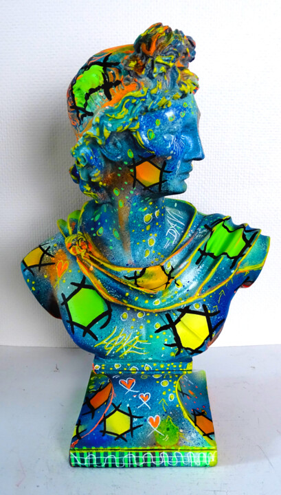 Colorful Stanford Slutsky pop art sculpture with bright contemporary gallery styling